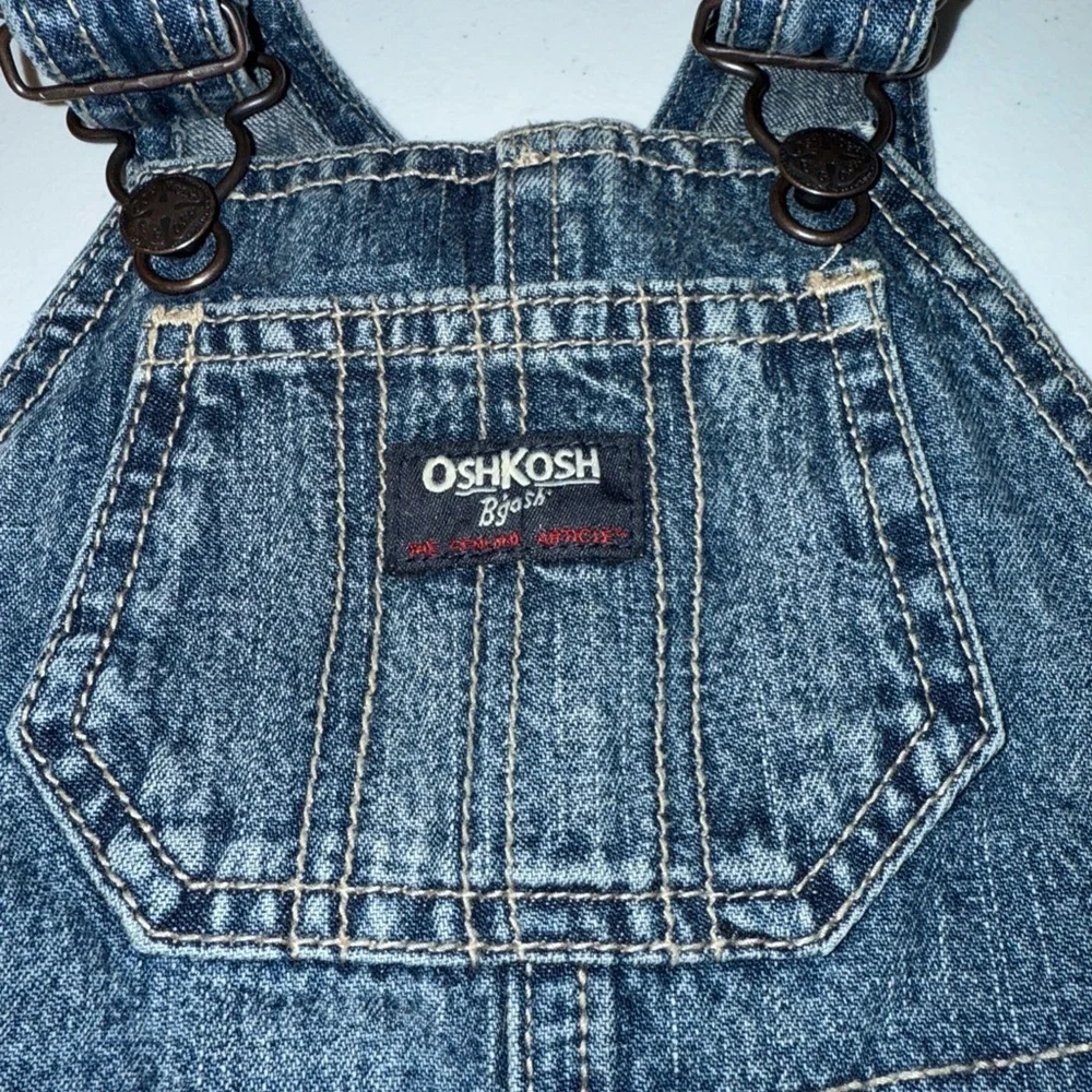 Vintage Oshkosh B'Gosh Denim Overalls‎ 12 Months Baby Made in USA Blue Jean